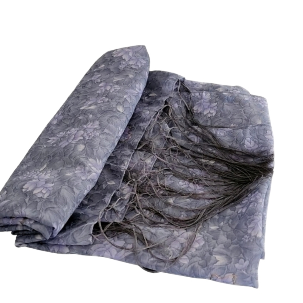 Oversized Handmade Scarf Wrap Sarong Cover Up from Indonesia Periwinkle Floral - Picture 5 of 16